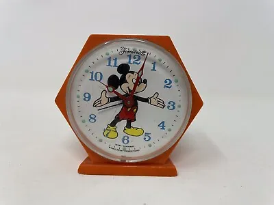 Forestville Hexagon Mickey Mouse Wind-Up Mini Alarm Clock West Germany Parts • $25