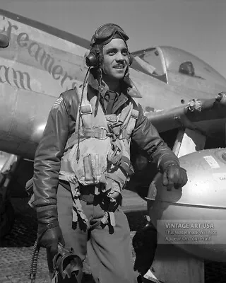 Tuskegee Airman Edward Gleed With P5/D Fighter Plane - African American History • $11.95