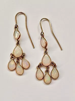 Beautiful Pair Of  Antique Opal Chandelier Earrings • £22