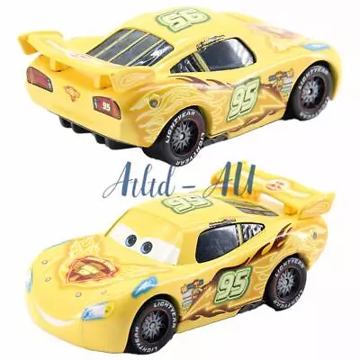 Disney Pixar Cars 2 No.95 Neon Yellow Lighting McQueen Diecast Toys Car Boy Gift • $12.29