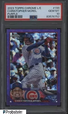 2023 Topps Chrome Purple LogoFractor Christopher Morel RC Rookie /250 PSA 10 • $20.50