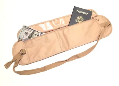 2 Pack Of Tan Money Belts Holds Passports Documents Cash On Waist Band Descrete  • $12.95