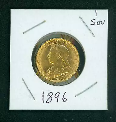 1896 GOLD SOVEREIGN Queen VICTORIA Great Britain United Kingdom UK ENGLAND  • $725