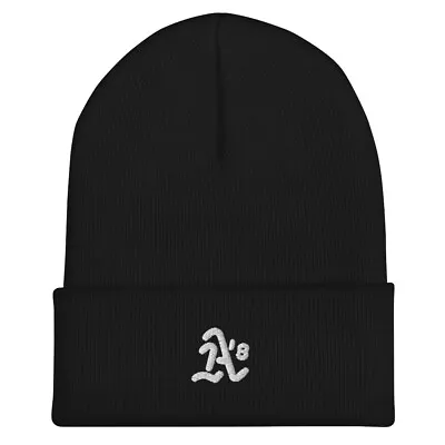 Oakland Athletics Retro Minimalist Design Embroidered Cap Baseball Cuffed Beanie • $28.90