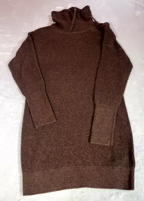 PrAna Milani Dress Womens S Brown Waffle Knit Sweater Funnel Neck Merino Wool • $29.99