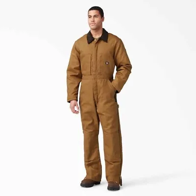 Dickies TV239BDLR Insulated Coveralls Regular Fit Brown Duck Men's Large • $50