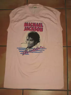 Vintage T-Shirt 80s Michael Jackson Thriller Screen Stars Sleeveless Tee Size L • $50