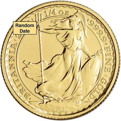 Great Britain Gold Britannia £25 - 1/4 Oz - BU - Random Date • $614.16