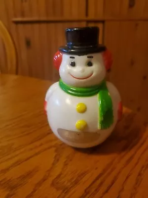 VTG Snowman Sani Babe Musical Roly Poly Christmas Decor • $10