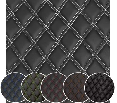 Faux Leather Fabric Foam Quilted Waterproof DIY Car Seat Mat Upholstery Material • £410.67