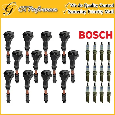 Quality Ignition Coil & Bosch Spark Plug 12PCS For Mercedes-Benz S600/ SL600 V12 • $292.99