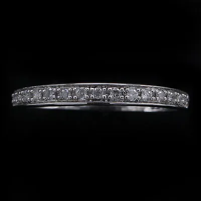 2/7ct Natural Round Diamond Wedding Eternity Band Milgrain Ring 10K White Gold • $536.39