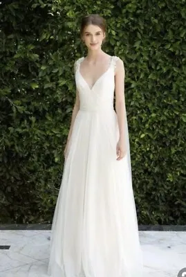 Authentic New Bliss Monique Lhuillier Tulle Beaded Wedding Dress Size 10 $3500 • $650