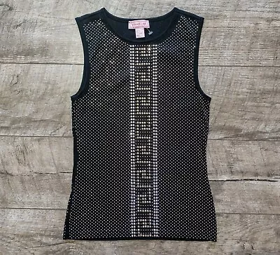 Versace For H&M Sequin Tank Top Size US 4 Black Shirt Vest Womens 34 • $75