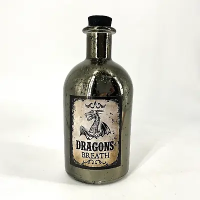 Mercury Glass Style Potion Bottle Dragons Breath  Halloween Apothecary Prop • $9