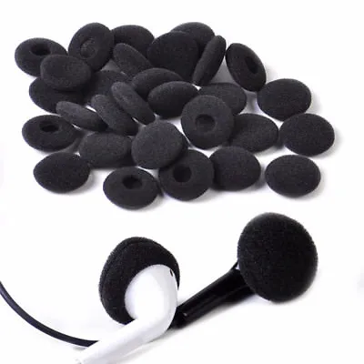 30PCS Black Soft Foam Sponge Ear Pad Earbud Cap For Headphone Earphone Cover *oa • £1.52