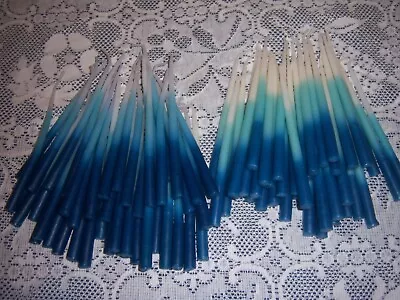 80+ Blue White Ombre Hanukkah Menorah Candles 5 3/4  H • $12.50