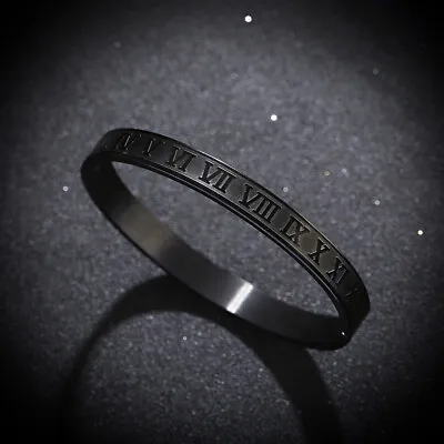 Luxury Bangle Stainless Steel Bracelet Roman Numeral Couple Men Women Jewelry • $8.99