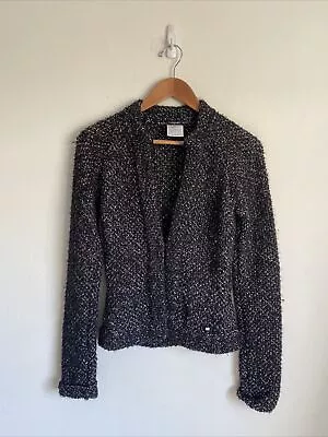 Vintage 90s Chanel Jacket 38 Black Vtg Designer  • $799.99