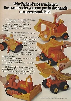 1977 Fisher-Price Toys Dump Truck Bulldozer Vintage PRINT AD Advertisement • $8.98