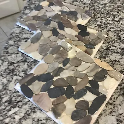 1 12x12 Mosaic Natural Stone Tile Honed Pebble 12x12 On Mesh Backing • $12