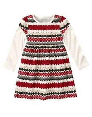 $16.99 • Buy Gymboree Penguin Chalet Red Fair Isle Knit Dress 5 6 7 Nwt 