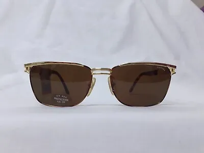 VINTAGES SUNGLASSES COUTRY LUNETTES S974 C.077 Made In ITALY BROWN GOLD 130mm   • $120