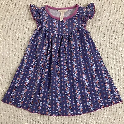 Matilda Jane Girls Dress 4T Playtime Pearl Purple & Pink Floral Mini Print • $16.99