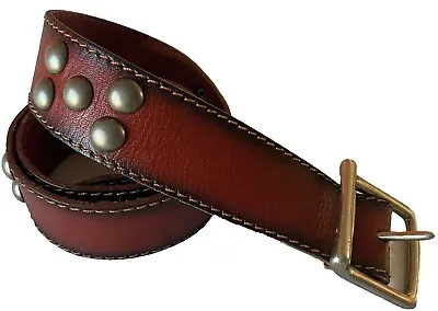 Rough Roses Womens Leather Belt Size M Western Rock Studded Vintage • $26.99