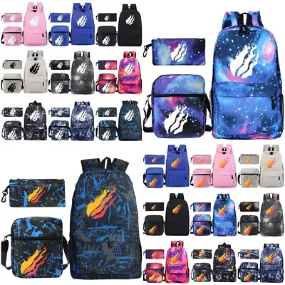 3 Pcs Prestonplayz Flame Backpack Shoulder Bag Pencil Case Set Kids School Bags • $32.79