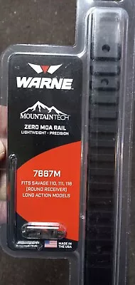 Warne Mountain Tech Rail Savage 110 111 116 MOA Black 7667M USA 7  Long Action • $42.98