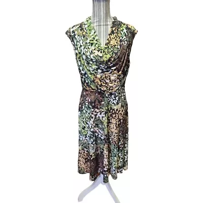 Sangria Women's SZ 12 Swoop Neck Sleeveless Knee Length Dress Multi Color. • $15.50