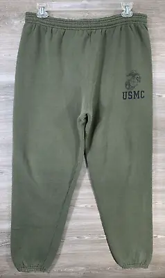 Vintage USMC Sweatpants  Men's Size Large Olive Green Marine Corps USA • $21.99