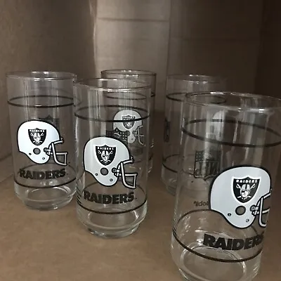 RAIDERS NFL  1980s Mobil Gas 16 Oz RAIDER NATION GLASSES • $25