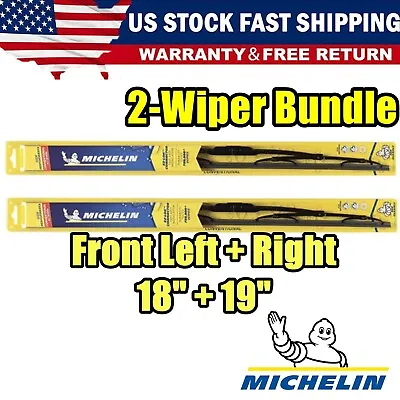 For Wiper Blades Michelin Fit Size 18 / 19 PAIR Front Left+Right For Mini Cooper • $23.23