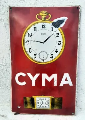 1930's Vintage Old Rare Cyma Watches Advertisement Porcelain Enamel Sign Board • $1516.23