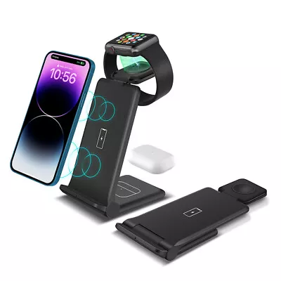 15W Wireless Charger Dock Station 3 In 1 For Apple AirPods IWatch 8/SE IPhone 14 • $28.99