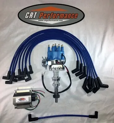 FORD 351W ELECTRONIC Small Cap HEI Distributor BLUE + 60K COIL + 8MM USA WIRES  • $154.49