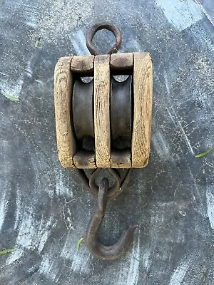 Vintage UNION HARDWARE BLOCK TACKLE PULLEY • $52.50