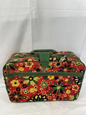 Vintage Bantam Travelware Suitcase Div. Of Peter’s Bag Corp. 70s Canvas Floral • $23.50