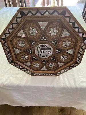 SYRIAN MOTHER OF PEARL INLAID MARQUETRY SIDE TABLE/needle Work  SEWING BOX • $852.49