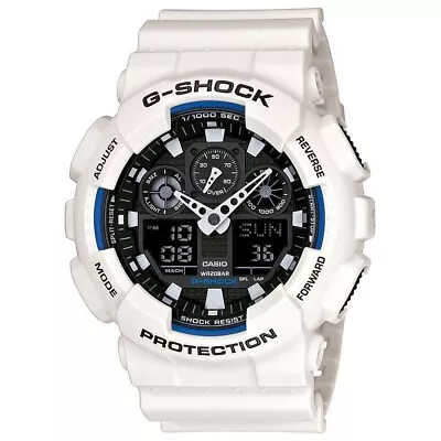 Casio Men's G-Shock GA100B-7A White Resin Quartz Watch • $104.91