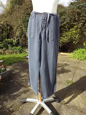 Quba No 4 Men's Blue/grey  Linen Mix Casual Trousers- UK38 Waist 29 Lig • $8.70