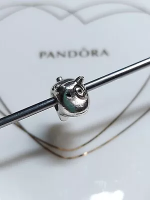 Genuine Pandora Silver Solid Dog With Patch Over Eye Charm 925 ALE • £10