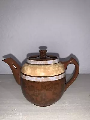 Vintage Tea For One Sadler Teapot Made In England 10cm Brown/Beige/Blue • £15