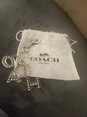 COACH Poppy Crystal Clear Rhinestone Lucite Fob Bag Charm Keychain Rare • $80