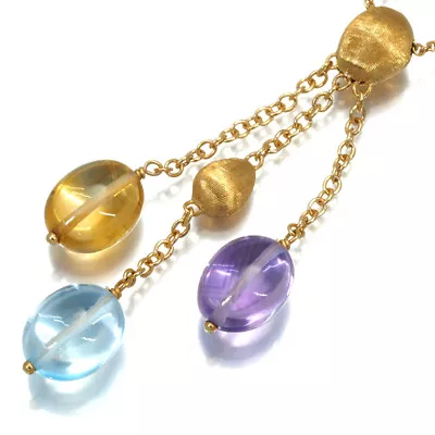 Auth MARCO BICEGO Necklace Amethyst Citrine Topaz 18K 750 Yellow Gold • $1126.17