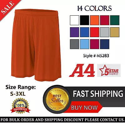 A4 Mens Polyester Moisture Wicking 9  Cooling Performance Shorts N5283 S-3XL • $10.34