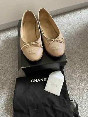 Authentic Chanel Ballet Pumps Ballerina Flats UK 3.5 • £150