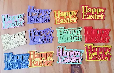 12  Happy Easter Shadow  Die Cuts Assorted Colours - Card Making • £1.75